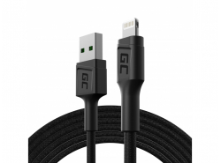 Kabel Lightning 2m Green Cell PowerStream med snabbladdning för Apple iPhone