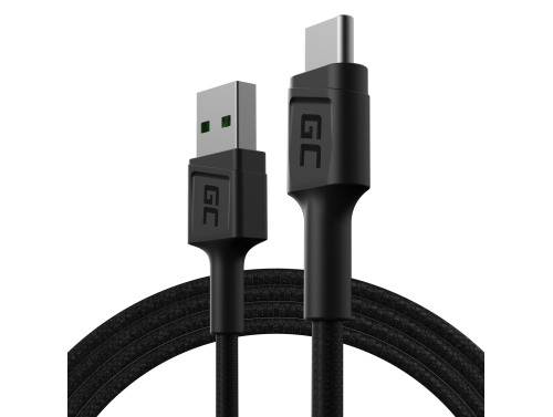 Kabel USB-C Typ C 1,2m Green Cell PowerStream med snabbladdning, Ultra Charge, Quick Charge 3.0
