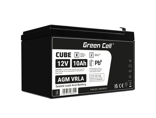 Green Cell ® AGM 12V 10Ah batteri VRLA blybatteri Unbemann UPS UPS system UPS system backup batteri